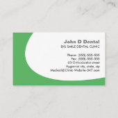 Tooth and heart green dental dentist business card (Back)