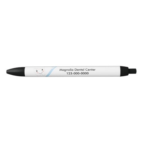 Tooth and Toothbrush Dental Design Black Ink Pen