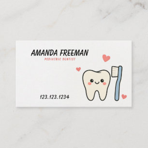 Tooth and Toothbrush Kids Dentist Appointment Card