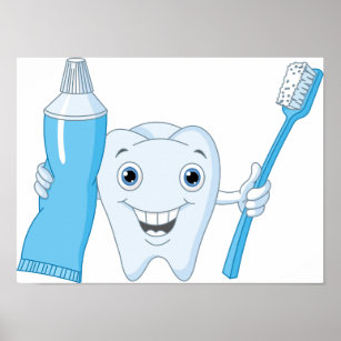 Tooth And Toothbrush Poster