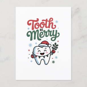 Tooth Be Merry Dental Dentist Christmas Xmas Invitation Postcard