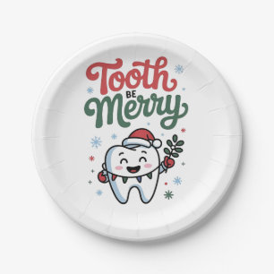 Tooth Be Merry Dental Dentist Christmas Xmas  Paper Plates