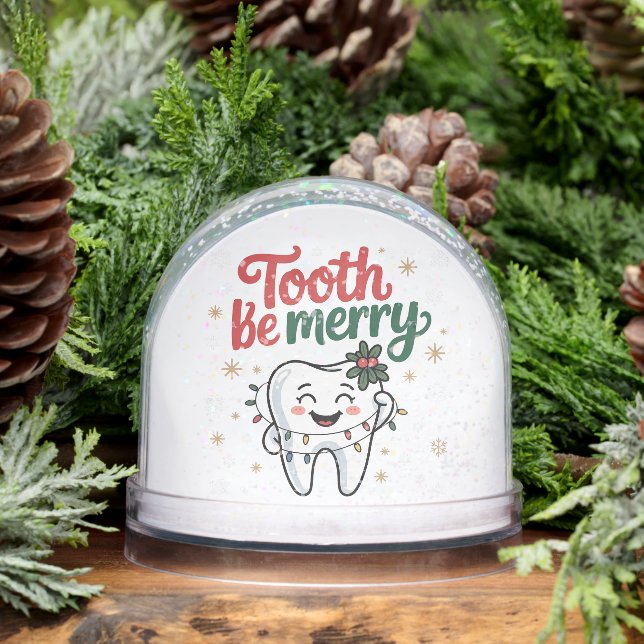 Tooth Be Merry Funny Dental Dentist Christmas Snow Globe (Winter)