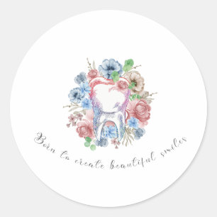 Tooth - Born to create beautiful smile Classic Round Sticker