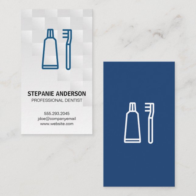 Tooth Brush and Paste | Dental Business Card (Front/Back)