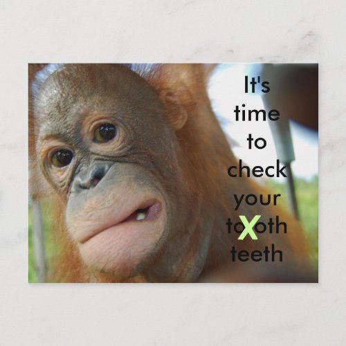Tooth Care  Dentist Appointment Reminder Postcard