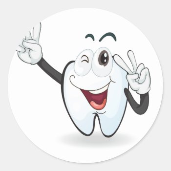 Tooth Classic Round Sticker by GraphicsRF at Zazzle