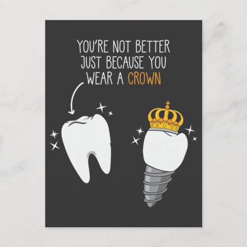 Tooth Crown Dentistry Doctor Dental Hygienist Postcard