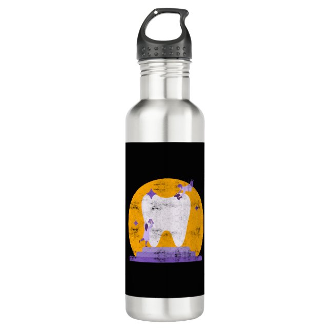 Tooth Dental Hygienist Dentist Halloween Costume Stainless Steel Water Bottle (Front)