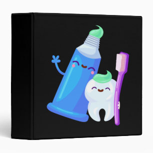 Tooth Dentist Cute Teeth Technician Hygienist 3 Ring Binder