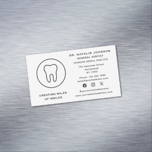 Tooth Dentist Dental Clinic Dentistry Social Media Business Card Magnet