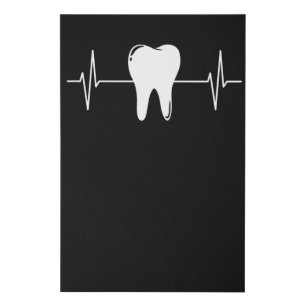 Tooth Dentist Dental Hygienist Heartbeat Gift Faux Canvas Print
