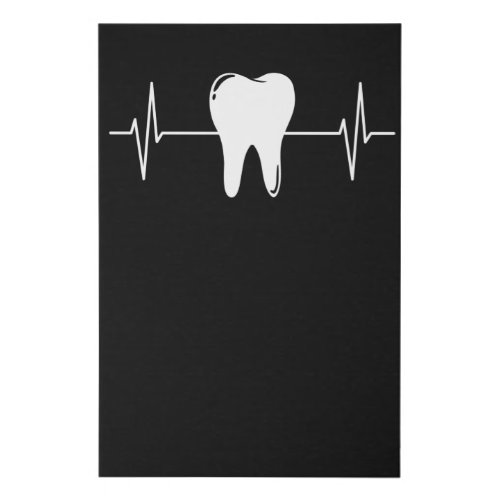 Tooth Dentist Dental Hygienist Heartbeat Gift Faux Canvas Print