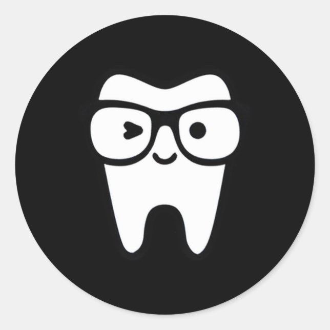 Tooth Dentist Hygienist Assistant Dental Classic Round Sticker (Front)