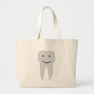 tooth dentist smile teeth large tote bag