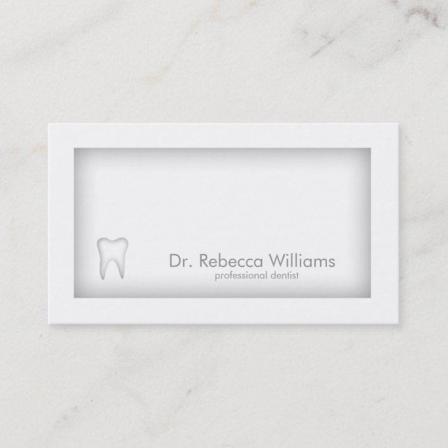Tooth Design Dentist Gray Border Shadow Card (Front)
