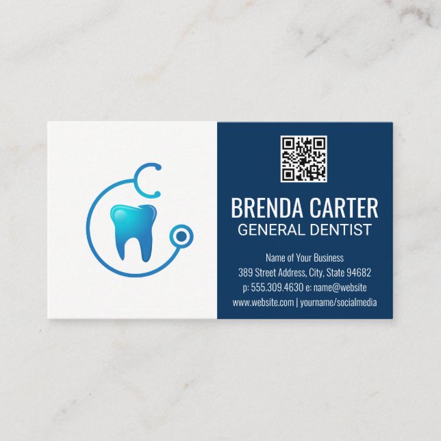 Tooth Doctor | QR Scan Code Business Card (Front)