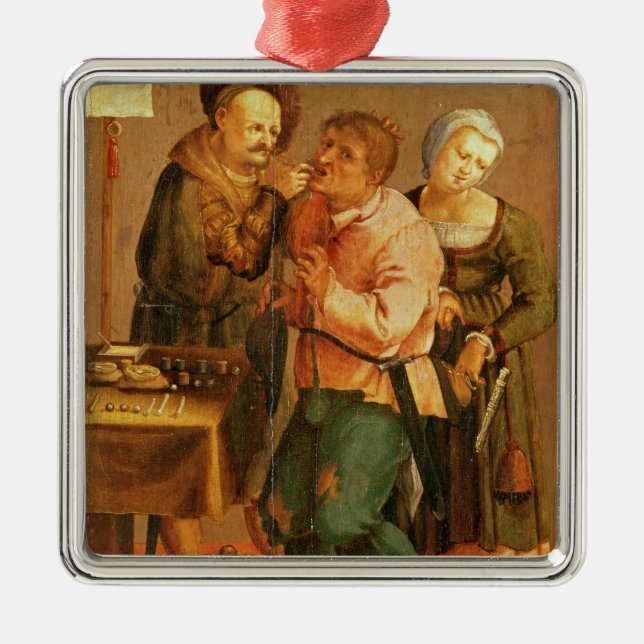 Tooth Extraction Metal Ornament (Front)