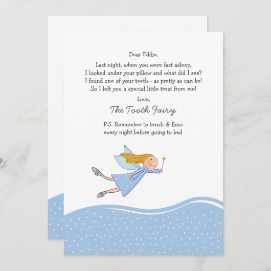 Tooth Fairy (Blue) Card (Front/Back)