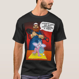 Tooth Fairy Caught Red Handed Funny Cartoon Comic  T-Shirt