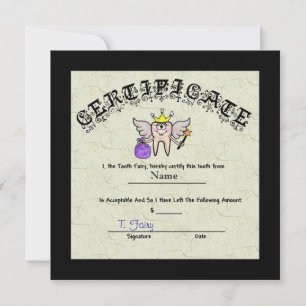 Tooth Fairy Certificate   Customize It!