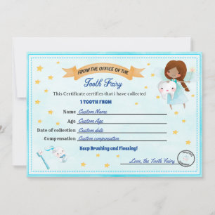 Tooth Fairy Certificate - Lost Tooth Receipt Invitation