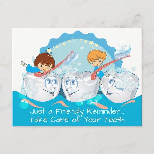 Tooth Fairy Dental Apointment Reminder Postcard