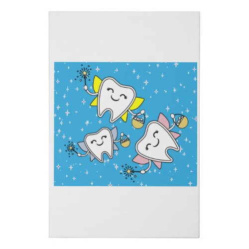 Tooth Fairy Dentist Lost Milk Tooth Faux Canvas Print