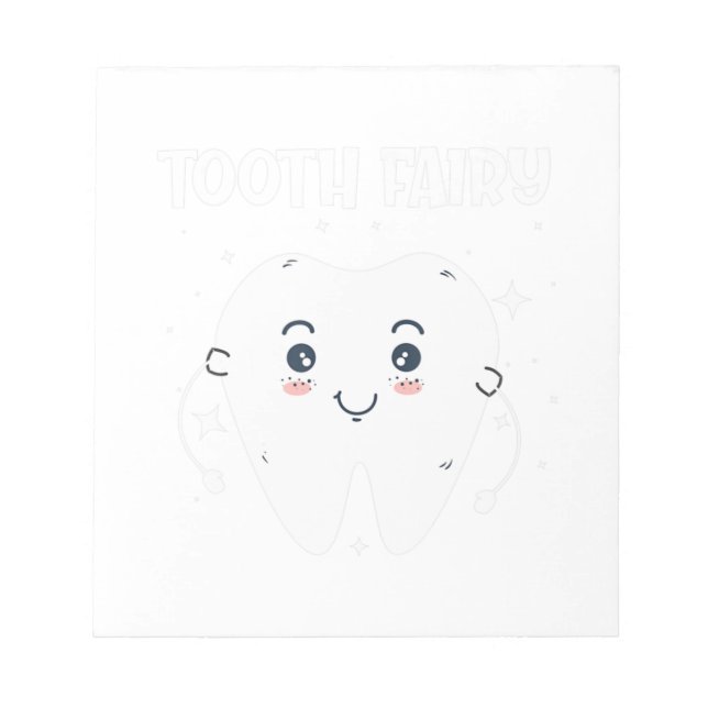 Tooth Fairy Dentist Teeth Dental Cute Halloween.pn Notepad (Front)