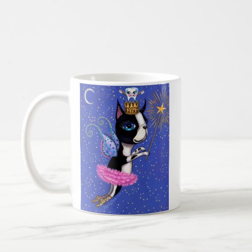 Tooth Fairy Dog Boston Terrier Pink Tutu Crown Coffee Mug