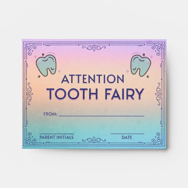 Tooth Fairy Envelope Lost Tooth Dental Supplies (Front)