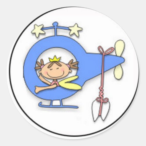 tooth fairy flying classic round sticker