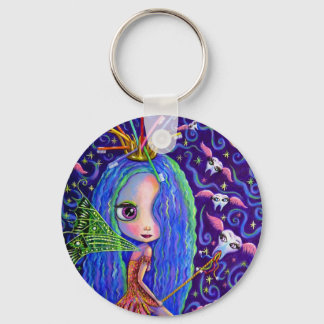 Tooth Fairy Flying Teeth Toothbrush Crown Big Eyes Keychain