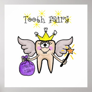 Tooth Fairy Funny Cartoon Poster Customize It!