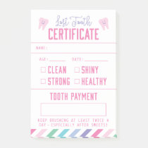 Tooth Fairy Keepsake Certificate Boy Post-it Notes