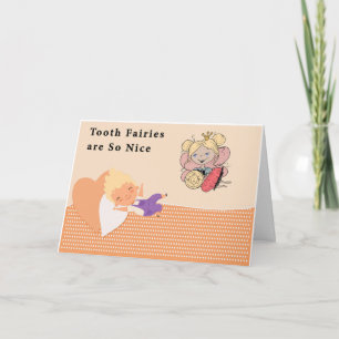 Tooth Fairy Leaving Money for Young Boy Card
