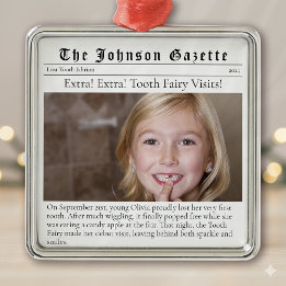 Tooth Fairy Lost First Tooth Milestone Keepsake Metal Ornament