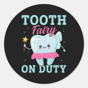 Tooth Fairy On Duty Halloween Classic Round Sticker