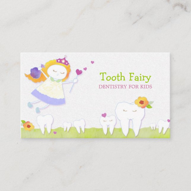 Tooth Fairy Pediatric Dentists Business Card (Front)