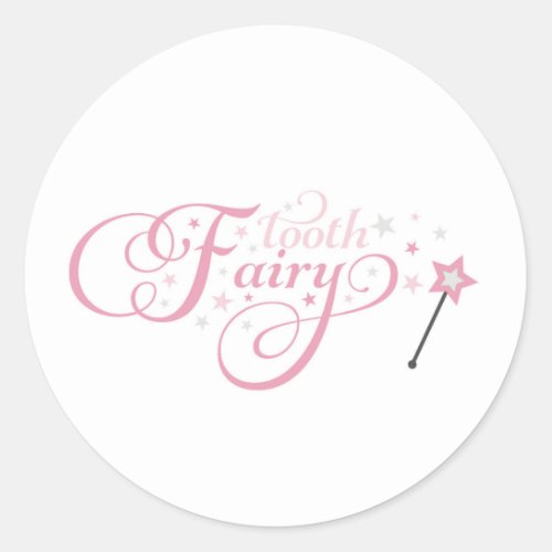 Tooth Fairy pink Classic Round Sticker