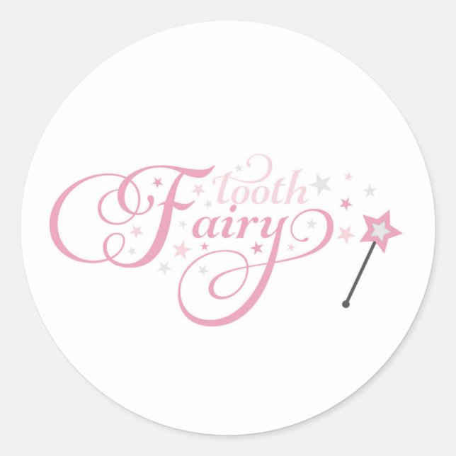 Tooth Fairy pink Classic Round Sticker (Front)