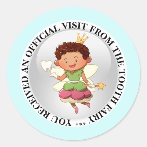 Tooth fairy prince with tooth wand boys magic classic round sticker