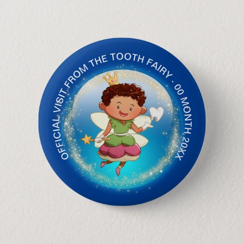 Tooth fairy prince with wand tooth gold crown butt button