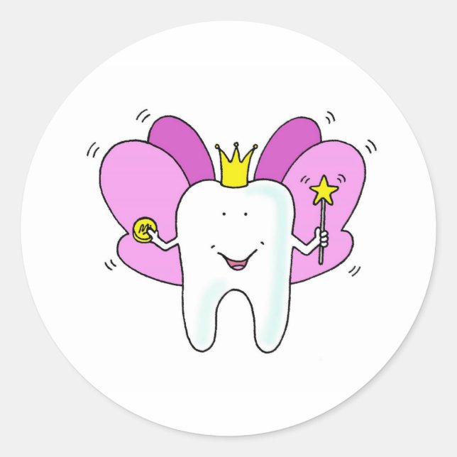 Tooth Fairy Princess Congratulations Classic Round Sticker (Front)