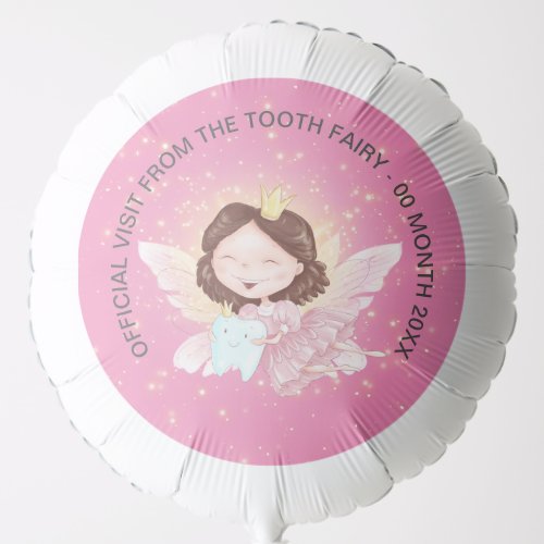 Tooth fairy princess flying with tooth DIY wording Balloon