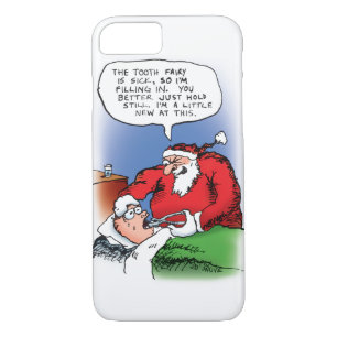 Tooth Fairy Santa Funny Christmas Cartoon iPhone 8/7 Case