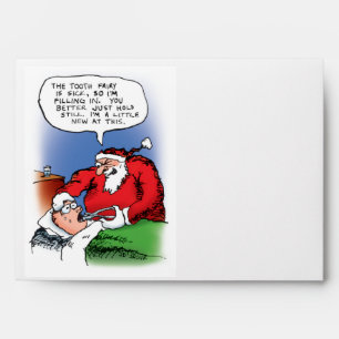Tooth Fairy Santa Funny Christmas Cartoon Envelope