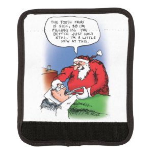 Tooth Fairy Santa Funny Christmas Cartoon Luggage Handle Wrap