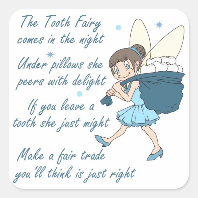 Tooth Fairy Square Sticker (Front)
