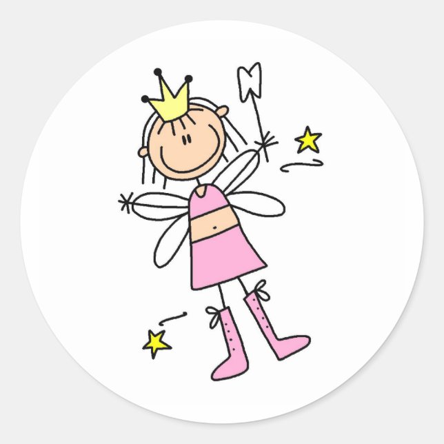 Tooth Fairy Stick Figure Sticker (Front)